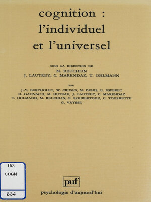 cover image of Cognition